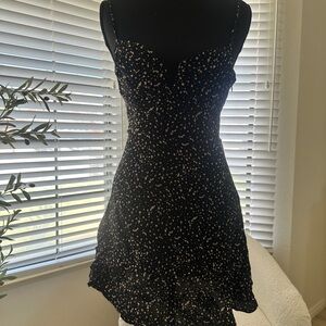 Elegant Black and White Polka Dot Dress